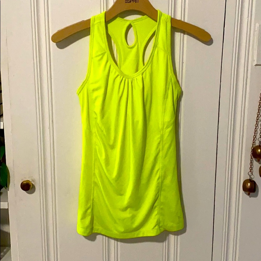 Danskin Neon Yellow Racerback Running Top